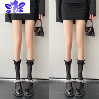 Ideamini小腿袜女蕾丝花边白色过膝洛丽塔中筒丝袜薄款半截高筒夏季jk黑色