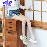 Ideamini小腿袜中筒丝袜女夏季薄款透明超薄白色中筒袜日系过膝长筒JK