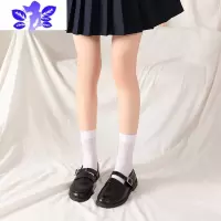 Ideamini小腿女中筒袜春秋过膝黑白色丝袜jk日系长筒袜夏天薄款中筒袜
