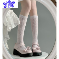 Ideamini日系甜色蕾丝镂空小腿袜子女中长筒夏季薄款爱心纯欲外穿网红袜子