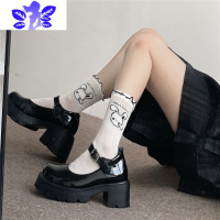 Ideamini薄款短袜木耳边卡通兔兔熊熊网眼夏季透气洛丽塔jk日系可爱小腿袜丝袜