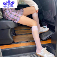 Ideamini黑色丝袜夏季薄款小腿袜半筒透明女半截白色jk春秋ins潮黑丝