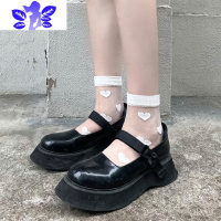 Ideamini黑白色爱心短中长筒过膝小腿玻璃水晶蕾丝女春夏季薄款ins潮丝袜