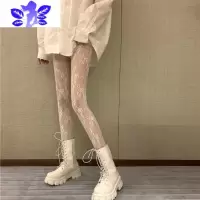 Ideamini蕾丝渔网袜白色丝袜女薄款夏季超薄jk袜连裤袜大码白丝黑丝袜子