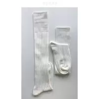 Ideamini女 粗纹显瘦小腿袜纯色长筒袜 双针条复古jk学院可爱袜子