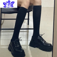 Ideamini搭配乐福鞋黑色小腿袜女夏及膝高筒长袜穿裙子配玛丽珍小皮鞋jk袜袜子