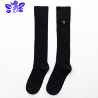 Ideamini日系学院风女及膝袜韩国皇冠百搭黑色小腿袜JK制服软妹长袜子袜子