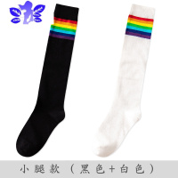 Ideamini长筒袜子女过膝高筒ins街头潮彩虹中筒日系学院风小腿袜jk及膝袜袜子