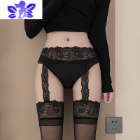 IdeaminiTURAN 一体式蕾丝边吊带袜女薄款长筒白色丝袜性感连裤袜子开裆袜子