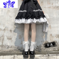 Ideamini蝴蝶结袜子女仙气后跟猛男送男朋友蕾丝可爱日系白色jk花边春秋款袜子