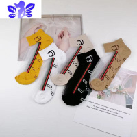 Ideamini袜子女春夏透气水晶袜夏季卡丝袜日系冰丝透明情侣短袜网纱男短袜袜子