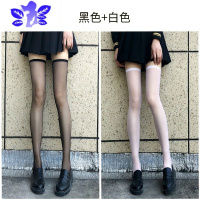 Ideamini蝴蝶结黑丝袜女性感情调黑色过膝长筒袜jk制服暗黑萝莉薄cos丝袜