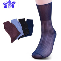 Ideamini男士丝袜锦纶中老年人松口尼龙袜中筒夏季超薄冰丝男短丝光袜