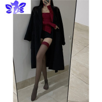 Ideamini新年红防滑性感丝袜红边半袜小个子显高超薄纯欲光腿器女装