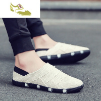 喻娄品牌中式唐装汉服中国风男装亚麻帆布鞋子夏季民族服装禅鞋复古男布鞋