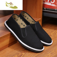 喻娄品牌男士布鞋男休闲秋季爸爸中老年帆布透气一脚蹬男式工作鞋子男士低帮鞋