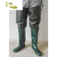 喻娄品牌新款系带插秧鞋软底农田水田鞋袜超高筒过膝涉水裤柔软平底钓鱼裤男士雨靴