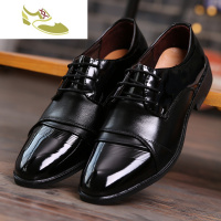 喻娄品牌男士商务婚纱摄影新郎结婚鞋男黑色尖头影楼拍照演出酒店工作皮鞋男士低帮鞋