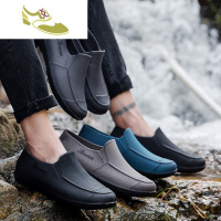 喻娄品牌厨房水鞋男夏季低帮时尚短筒雨鞋防滑工作雨靴男洗车防水胶鞋