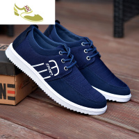 喻娄品牌秋季新款男鞋帆布鞋休闲懒人一脚蹬鞋子男板鞋布鞋中年爸爸