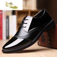 喻娄品牌春秋季新款男士皮鞋商务正装皮鞋亮皮系带尖头透气休闲结婚新郎鞋男士低帮鞋