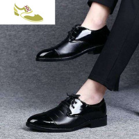 喻娄品牌休闲单鞋小皮鞋男潮流青少年防水韩版帅气黑色配西装百搭上班ins男士低帮鞋