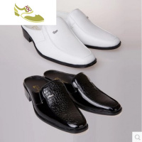 喻娄品牌不带跟男鞋无跟男士皮鞋影楼摄影拍照专用男鞋 黑色白色男士皮鞋男士低帮鞋