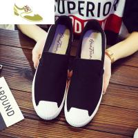 喻娄品牌全黑上班工作鞋北京布鞋小伙子社会鞋潮流百搭懒人鞋男黑白帆布鞋