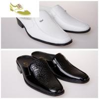 喻娄品牌婚纱摄影主持人新郎结婚皮鞋影楼拍照写真黑色白色无后跟男士鞋男士低帮鞋