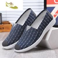 喻娄品牌新款男士布鞋2019春秋季软底防滑帆布鞋韩版百搭爸爸工作鞋