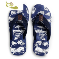 喻娄品牌印花度假沙滩人字拖男大码浴室防滑拖鞋户外海边夹趾耐磨凉拖