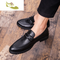 喻娄品牌英伦皮鞋韩版潮流休闲百搭男士发型师潮鞋懒人一脚蹬学生男鞋子男士低帮鞋