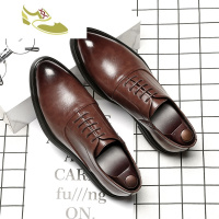 喻娄品牌小皮鞋男英伦商务正装透气男士韩版潮流休闲青年百搭尖头男板婚鞋男士低帮鞋