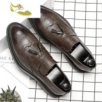 喻娄品牌新款英伦百搭皮鞋男士韩版休闲职业商务正装潮流一脚踏懒人豆豆鞋