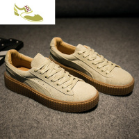 喻娄品牌厚底小白鞋男2018新款情侣百搭韩版时尚学生平底单鞋真皮系带休闲男士低帮鞋