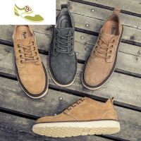 喻娄品牌马丁靴男士低帮短靴学生休闲工装潮英伦风靴子男百搭复古大头男鞋