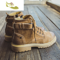 喻娄品牌马丁靴男棉鞋加绒保暖百搭士冬季户外工装靴子冬季潮鞋松糕机车靴