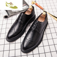 喻娄品牌影楼黑色休闲皮鞋男西装英伦新郎婚礼伴郎鞋婚鞋拍婚纱照鞋子结婚男士低帮鞋