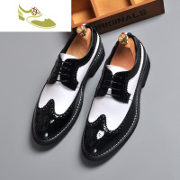 喻娄品牌春秋英伦正装男鞋男士商务休闲鞋花布洛克皮鞋韩版潮流时尚婚鞋