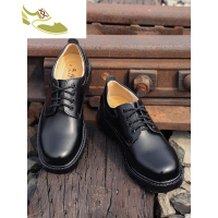 喻娄品牌真皮大头皮鞋男圆头秋冬加绒棉鞋劳保鞋牛皮保安鞋厚底马丁鞋子男男士低帮鞋