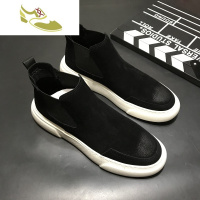 喻娄品牌精神小伙鞋子马丁靴高帮鞋休闲鞋黑鞋男英伦百搭潮流增高秋冬男鞋