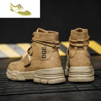 喻娄品牌2019新款秋季男士英伦风运动帆布高帮男韩版潮流百搭学生马丁靴子