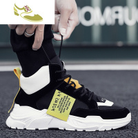 喻娄品牌2019新款秋季高邦潮鞋运动高帮韩版百搭网红工装马丁男鞋冬季棉鞋男士高帮鞋