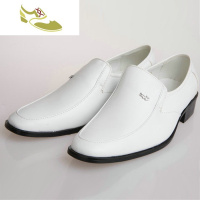 喻娄品牌白色皮鞋大合唱服装演出服装 舞台演出鞋 歌手主持人男士礼服鞋男士低帮鞋