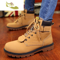 喻娄品牌马丁靴男靴子英伦风高帮鞋男士潮靴中帮工装靴冬季加绒保暖雪地靴