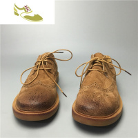 喻娄品牌广州皮鞋布洛克皮鞋真皮花休闲板鞋男款英伦复古牛筋底平底潮鞋