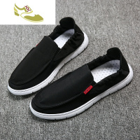 喻娄品牌夏季帆布鞋男士韩版休闲鞋子男潮流一脚蹬懒人男鞋透气布鞋