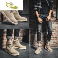 喻娄品牌2019新款春季马丁靴男士高帮工装鞋韩版潮流百搭英伦风男靴子短靴