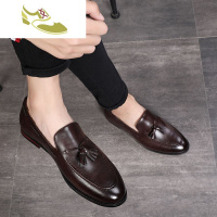 喻娄品牌Large size leather shoes with fringe for men46 47 4男士低帮鞋
