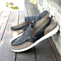 喻娄品牌cross沃尔卢轻便透气帆布男士懒人一脚蹬低帮春夏秋休闲男棉鞋